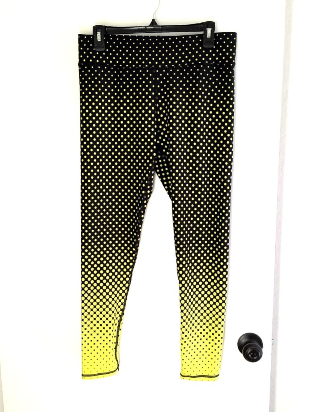 Terez DuoKnit Leggings Pepperoncini Halftone Ombre black/neon yellow XL NWOT